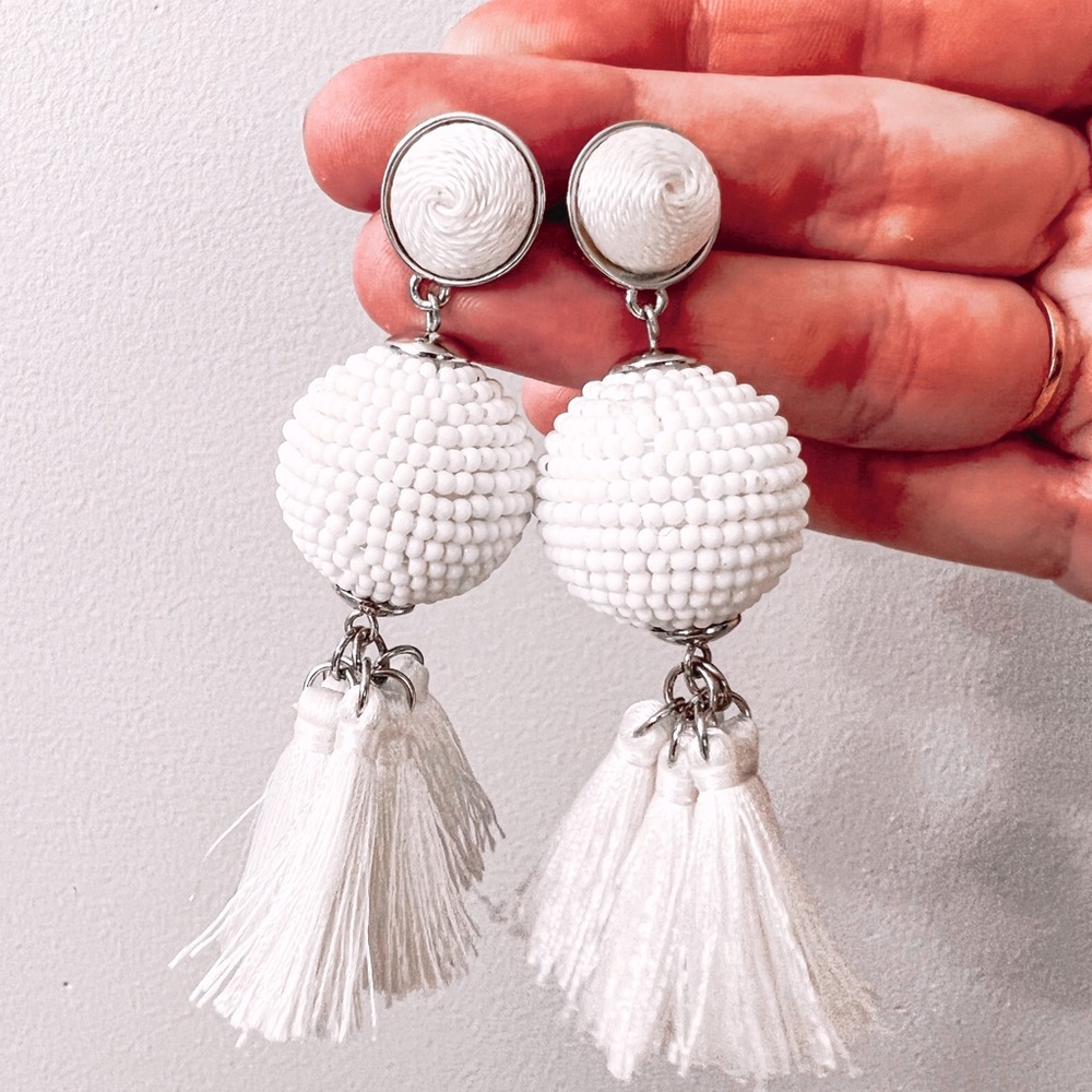 Bridal Earrings with beads and tassels